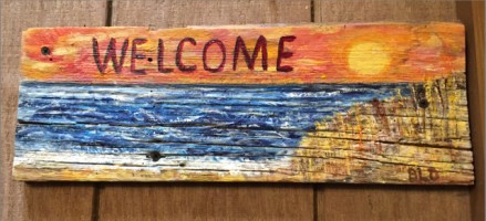 Sea Oats Welcome Sign